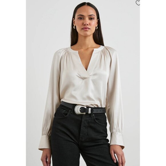 Gap Women’s White Long Puff Sleeves Blouse Sz XXL Career Party Elegant Boho Top - Picture 1 of 5